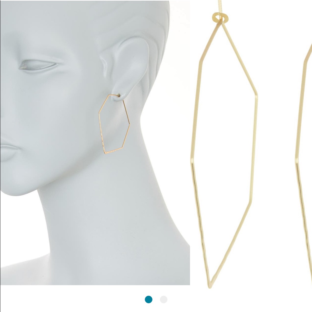 Panacea Nwt Dainty Hexagon Hoop Earrings